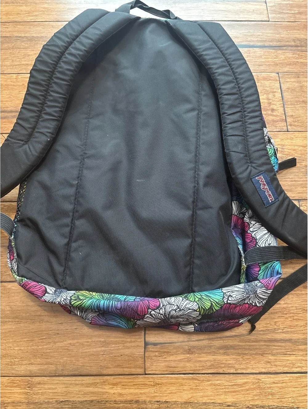 JanSport Floral Pattern Backpack with Multiple Compartments